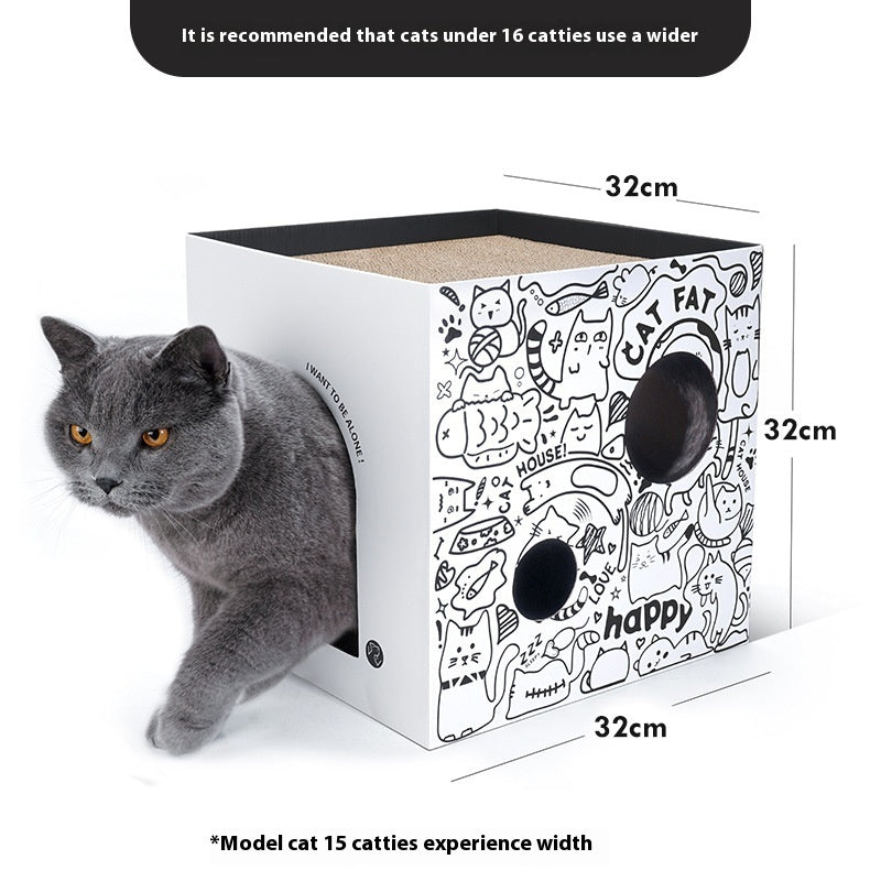 Simple Vertical Cat Villa Double-layer Corrugated Paper