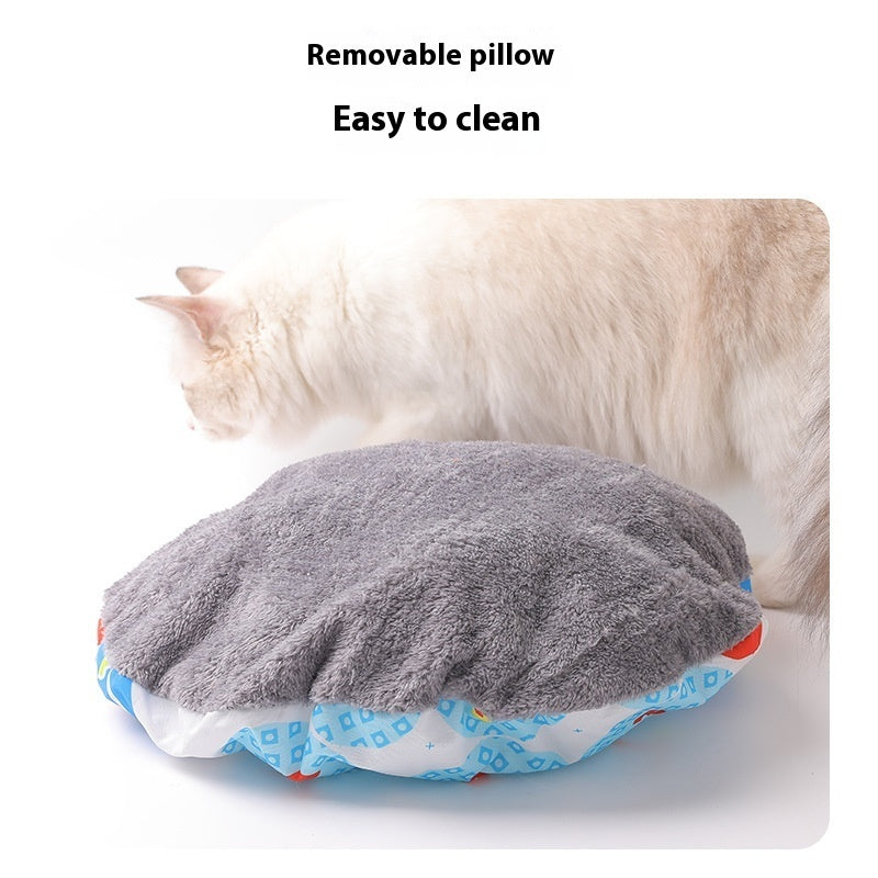 Semi-closed Design Bear Head Cat Nest Detachable Autumn And Winter Warm Thickened
