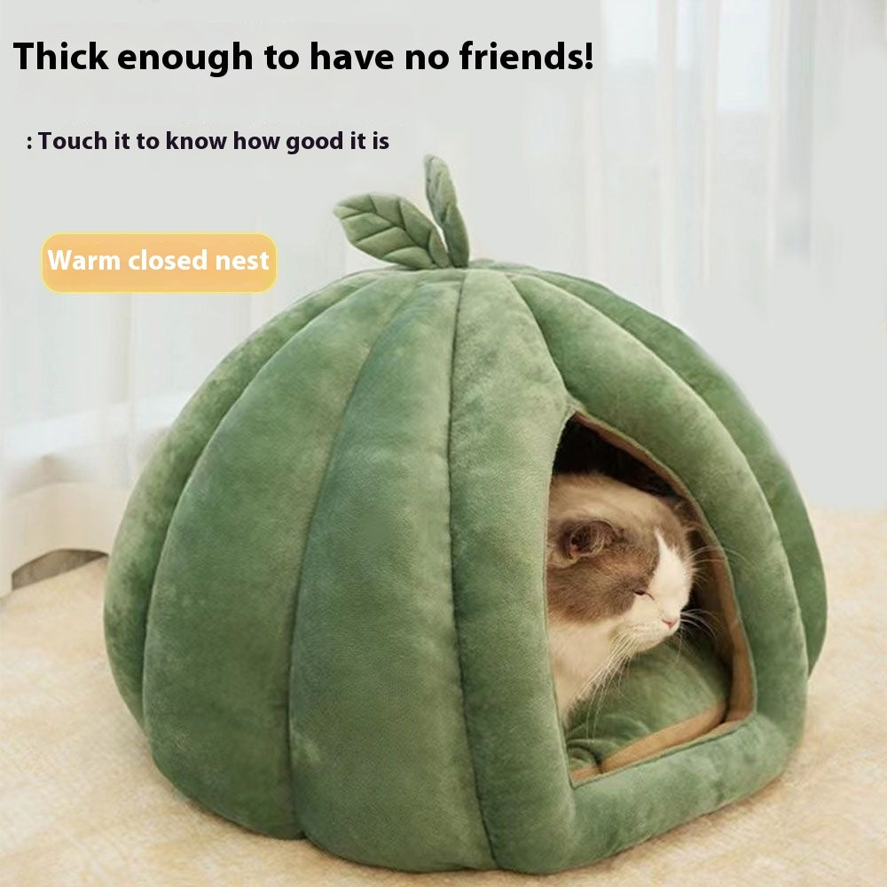 Winter Warm Semi-enclosed Removable And Washable Four Seasons Universal Pet Bed