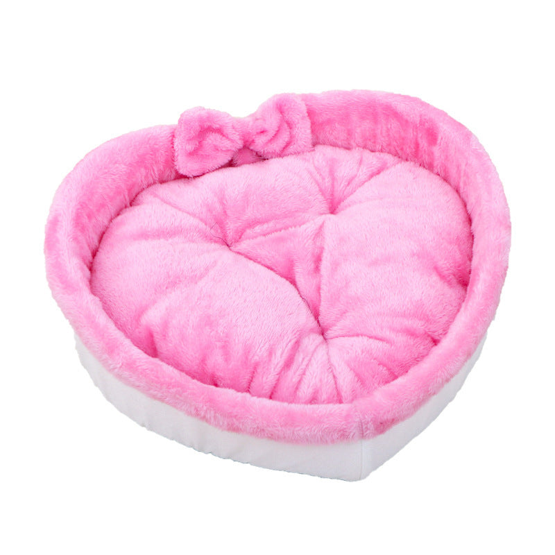 Summer Kennel For Cat Dog Bed Pet Nest Small And Medium Nest Heart-shaped Mat Stuffed Kennel Universal For All Four Seasons