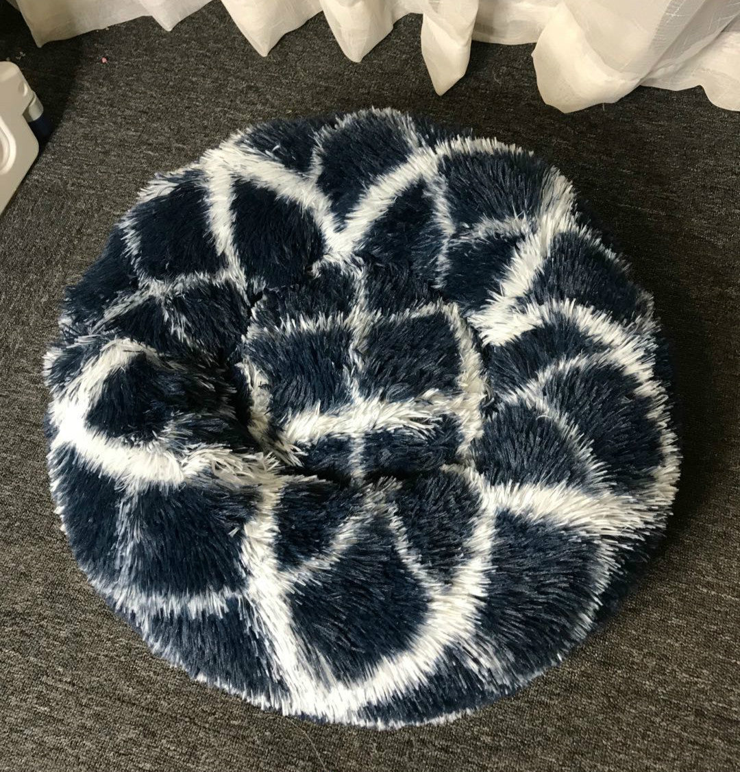 Dog Cat Plush Round Nest Pet Winter Mat Pet Product Accessories Bed Multicolor Multi Size Cat Litter Dog Litter