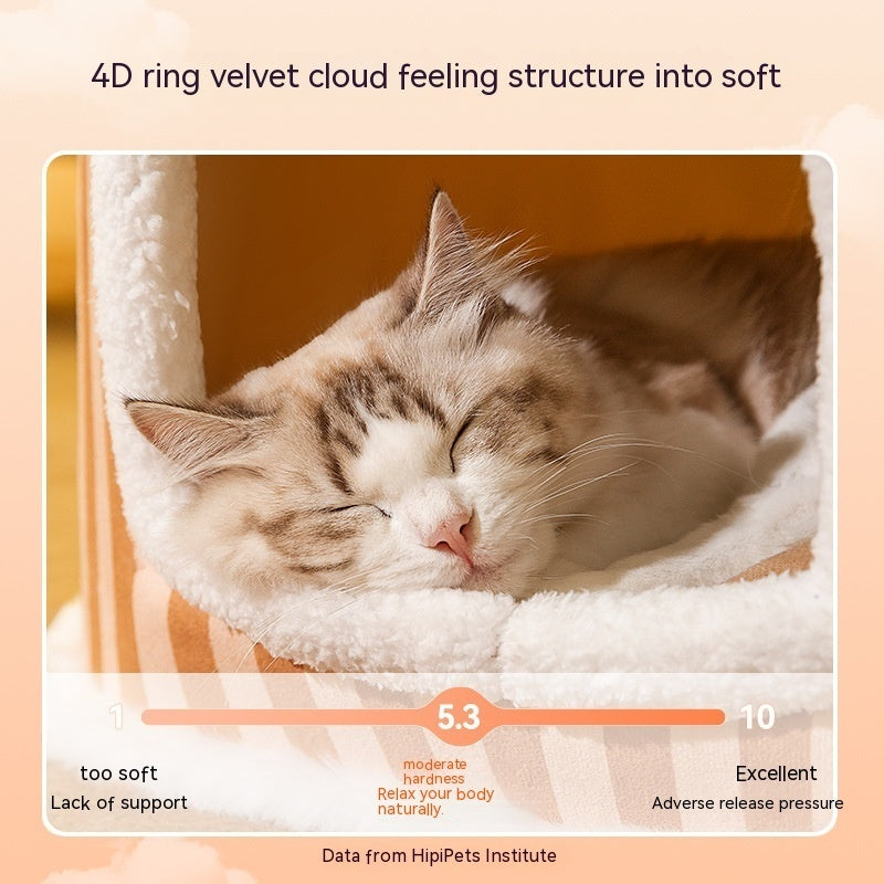 Autumn And Winter Closed Warm Cat Bed Kennel Pet Supplies