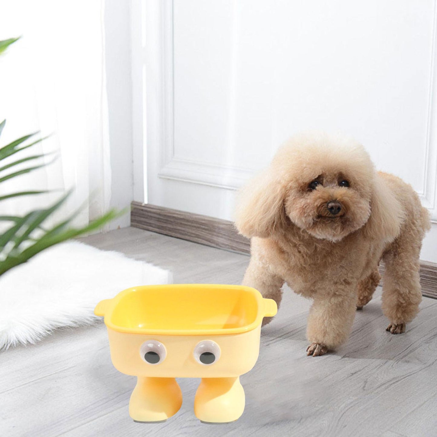 Elevated Cat Bowl Tilted Kitty Bowl Robot Shape Cat Dish Non Slip Water Bowl Dog Dish For Small Dogs Cats Kitty Kitten