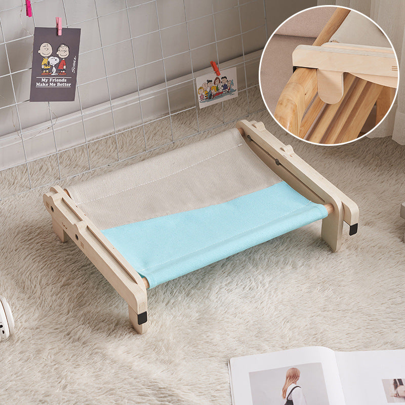 Solid Wood Pet Bed Dog Bed Four Seasons Universal Floor Wooden Removable And Washable