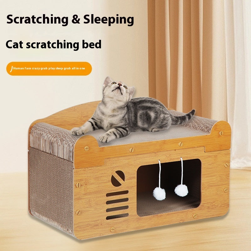 Corrugated Paper Cat House Luxury Double Layer