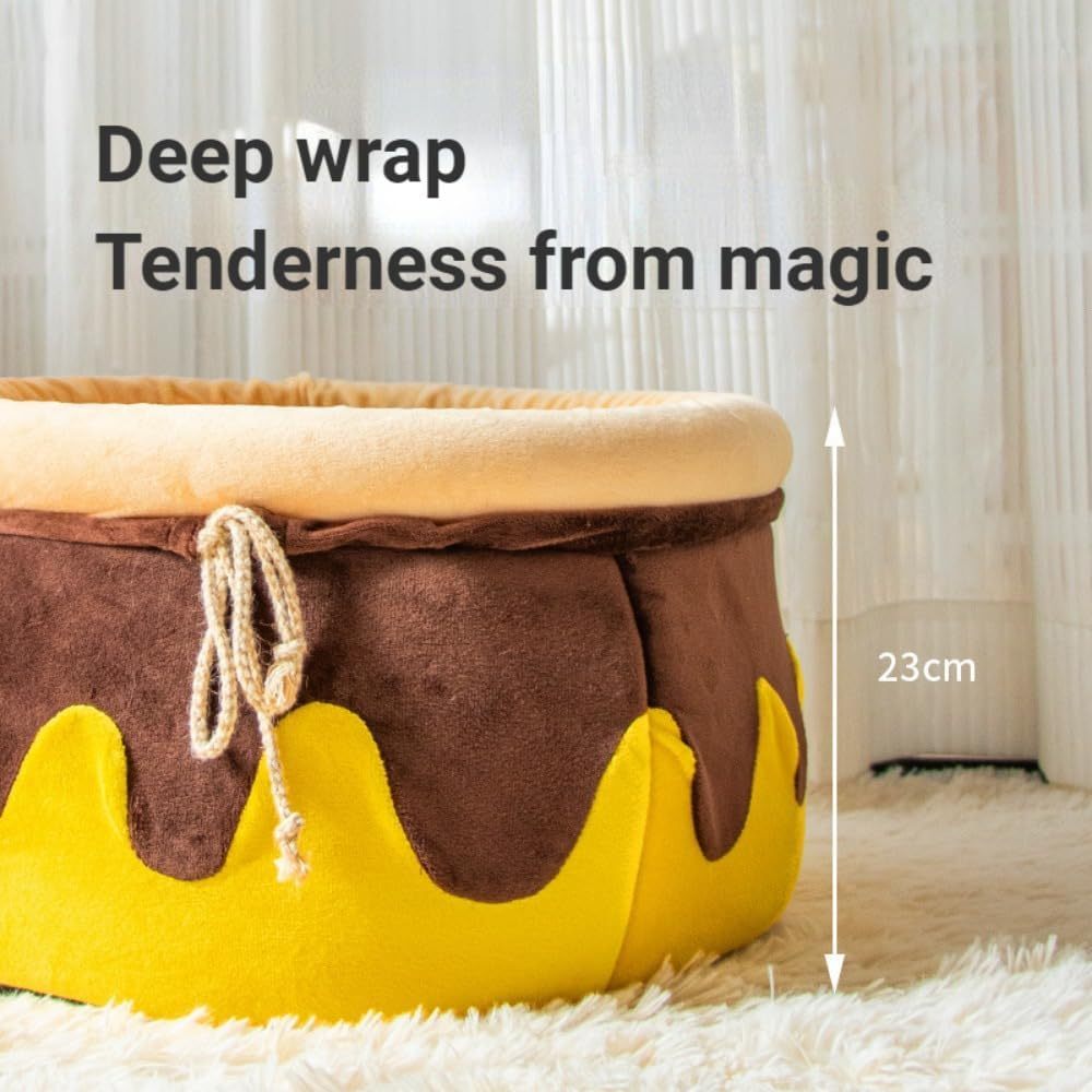 Cat Nest Honey Pot Magic Shape Cat Sofa Bed Cute And Comfortable Pet Cat Nest Warm Large Space Soft Pet Bed Suitable For Small Cats And Dogs