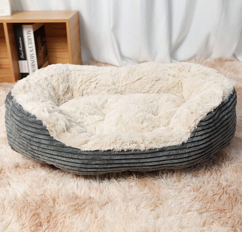 Oval Kennel Warm Winter Plush Universal Mat For Cats And Dogs Pet Supplies Special For Sleeping Warm In Winter