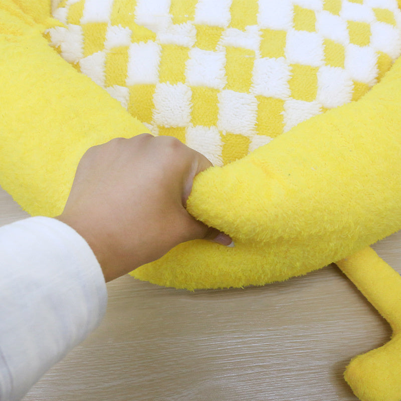 Long Plush Nest For Pets, Thick And Warm Mat For Small And Medium Shiba Inu, Deep Sleep Nest For Puppies, Autumn And Winter