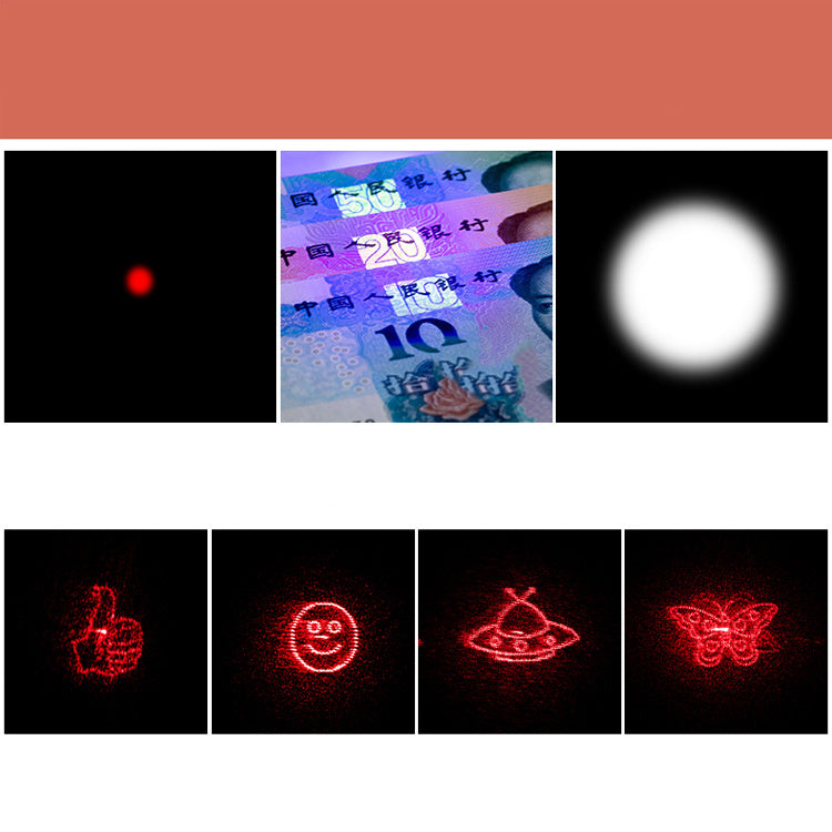 Stainless Steel Rechargeable Mini Led Purple Light Infrared Multi-Pattern Laser Flashlight Funny Cat Laser Toy Pen