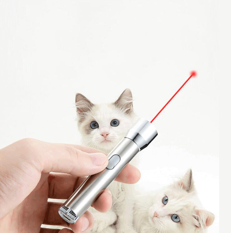 Stainless Steel Rechargeable Mini Led Purple Light Infrared Multi-Pattern Laser Flashlight Funny Cat Laser Toy Pen