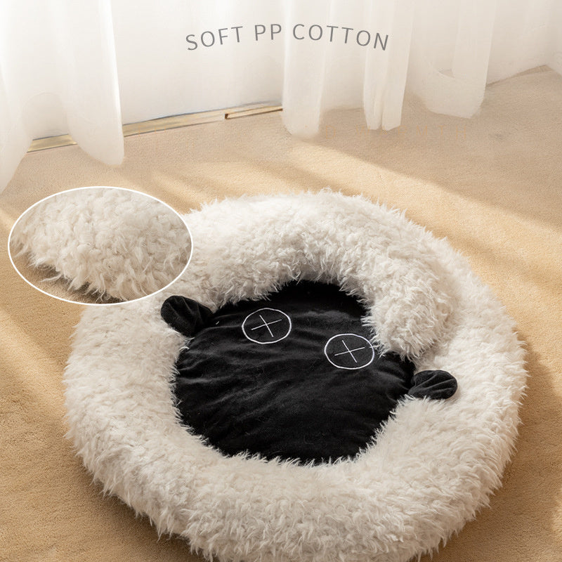 New Lamb Cat Bed Winter Warm Round Cat Beds