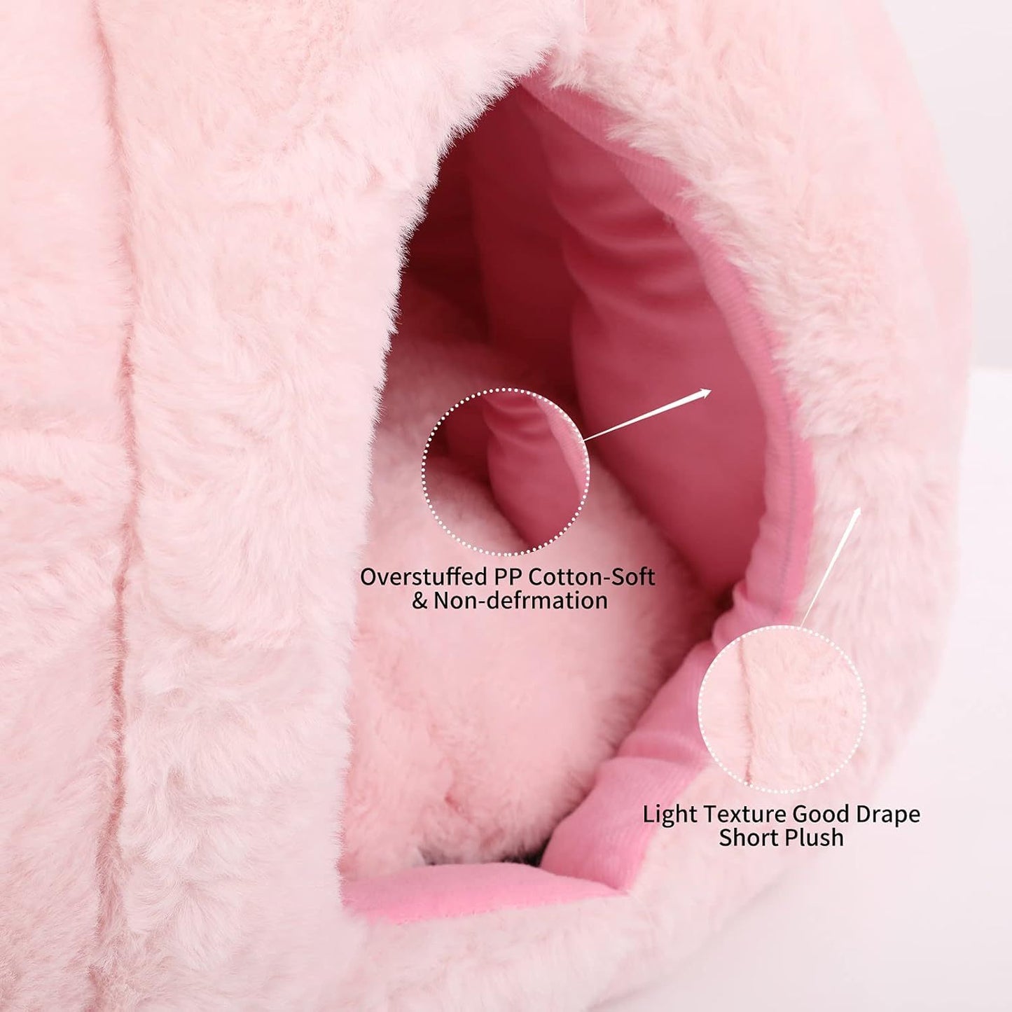 Pink Cat Houses - Soft Bed Tent Cave For Indoor Cats With Removable Cushion Pad