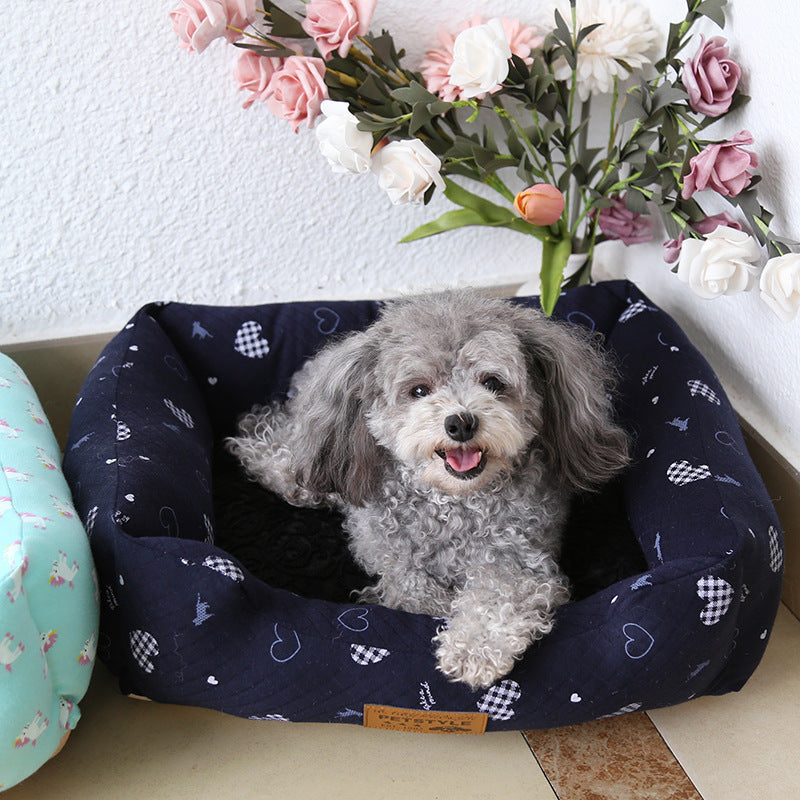 Small Square Nest Teddy Bichon Pet Kennel Dog Mat Four Seasons Universal Warm Nest