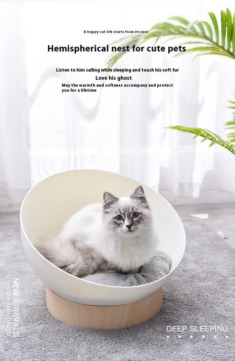 Creative Plastic Wood Grain Base Open Cat Nest