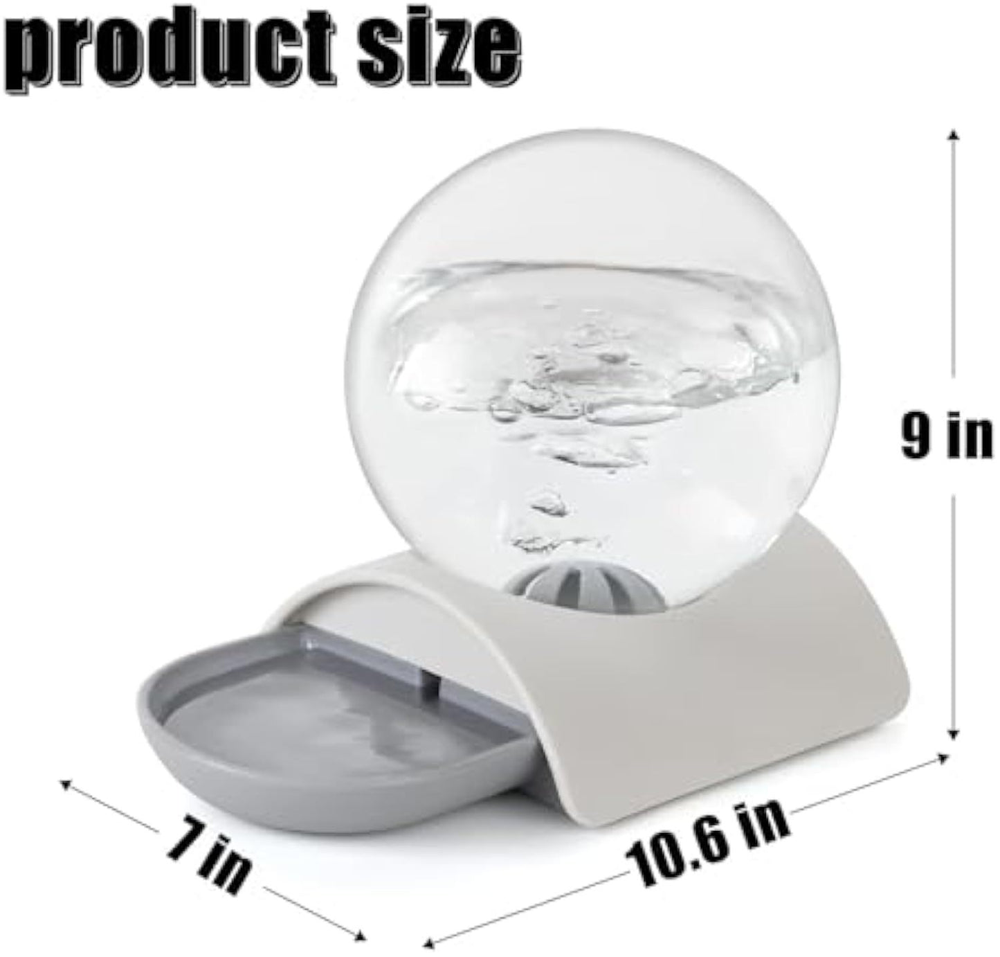 Pet Water Dispenser 2.8L Automatic Gravity Cat Water Dispenser For Cats Dogs & Rabbit Detachable Cat Dog Water Dish Feeder With Spherical Waterer Bubble