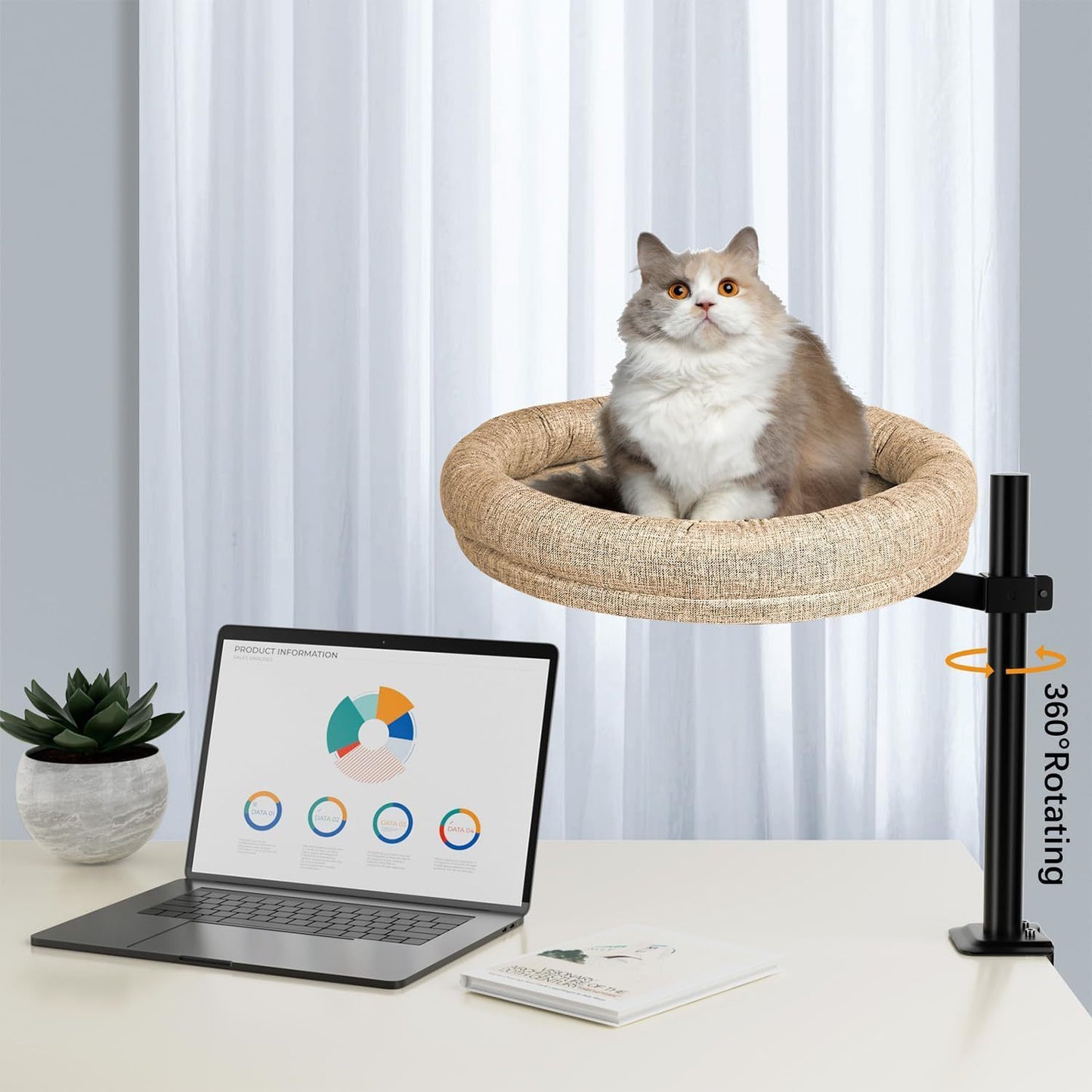 Cat Nest Round Rotating Adjustable Height