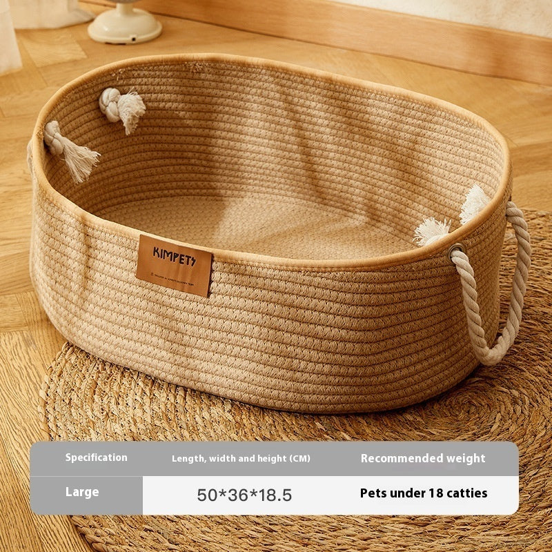 Cat Nest Summer Chopsticks Nest Four Seasons Universal Woven Cotton And Linen Basket