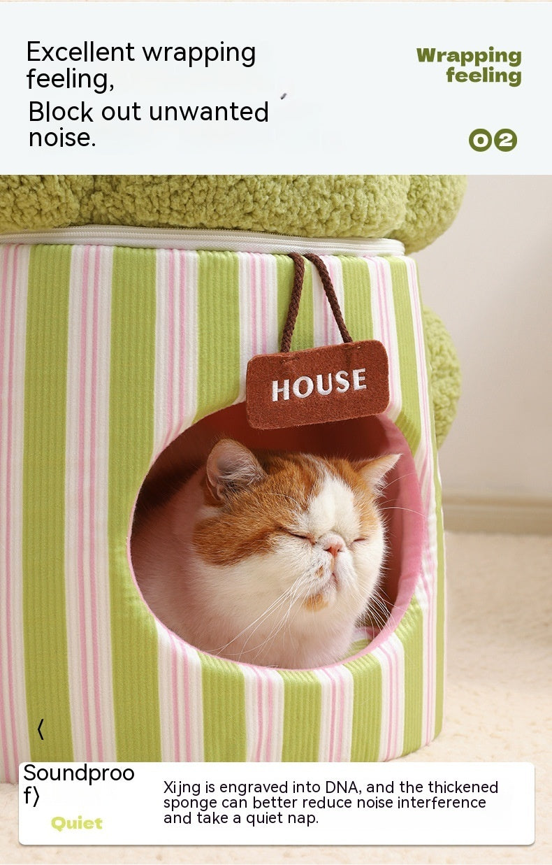 Pet Cauliflower Tree Hole Three-dimensional Closed Cat Nest