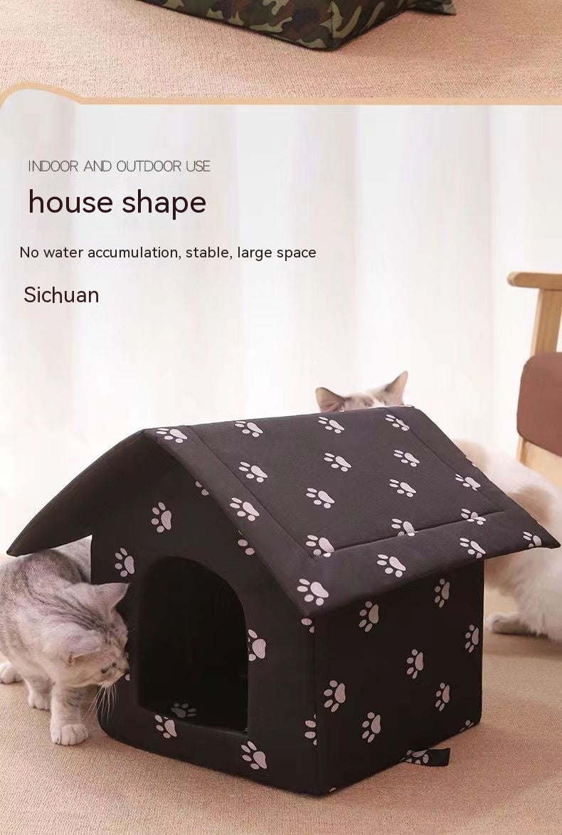 Household Rain-proof Winter Warm Removable And Washable Cat Nest
