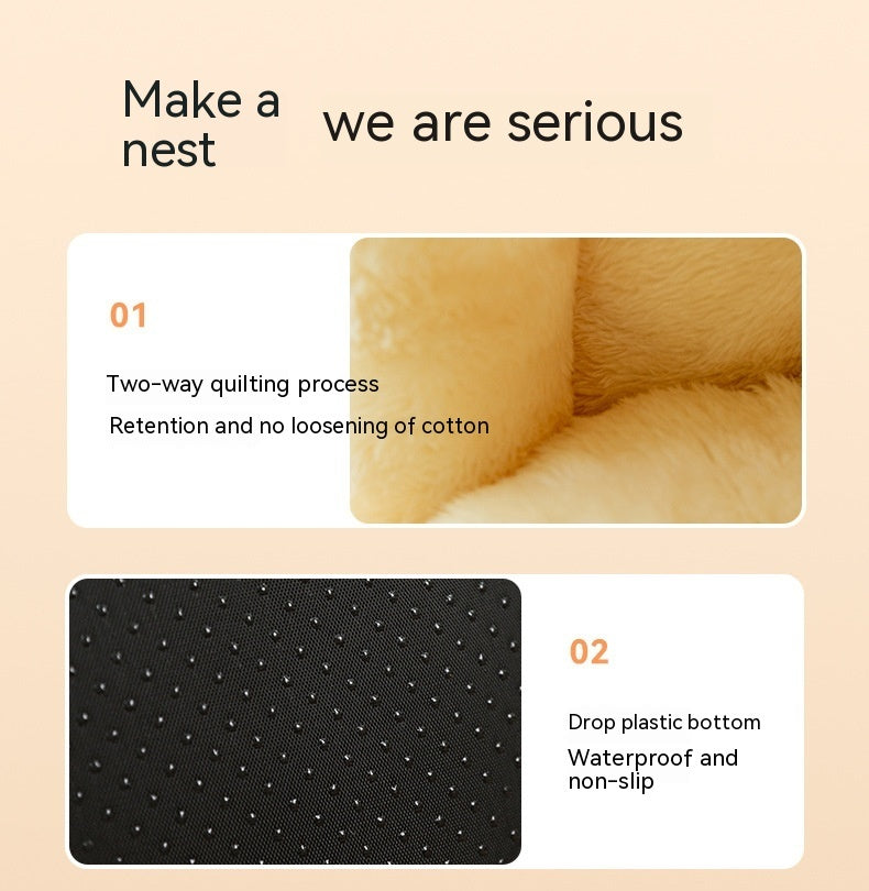 Round Ears Warm Slippers Nest Plush Warm Soft Comfortable Pet Dog WOWO Pad