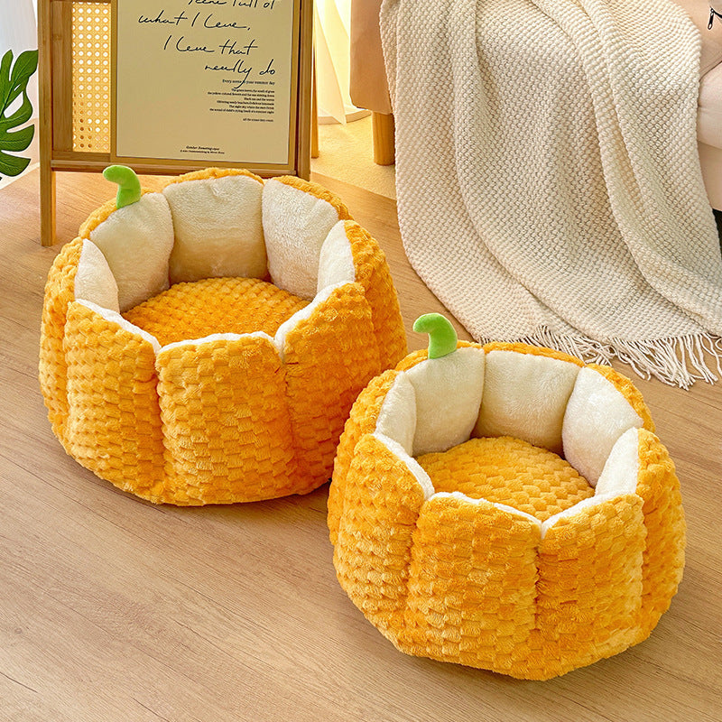 Pumpkin Nest For Halloween Warm Pet Mat Cat's Nest Kennel Four Seasons Universal Fall And Winter