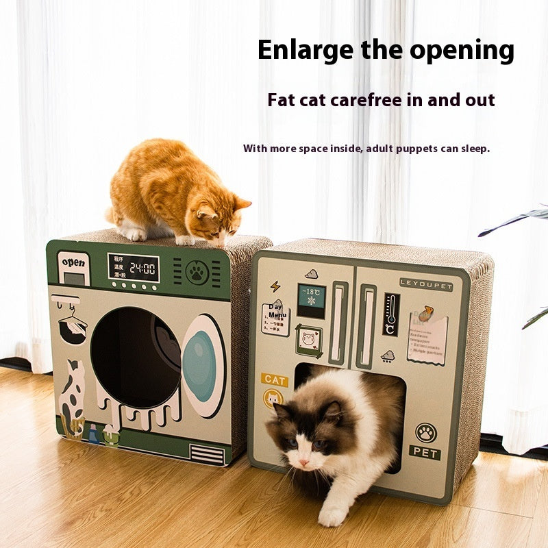 Washing Machine Cat Scratch Board Cat Nest Integrated Toy