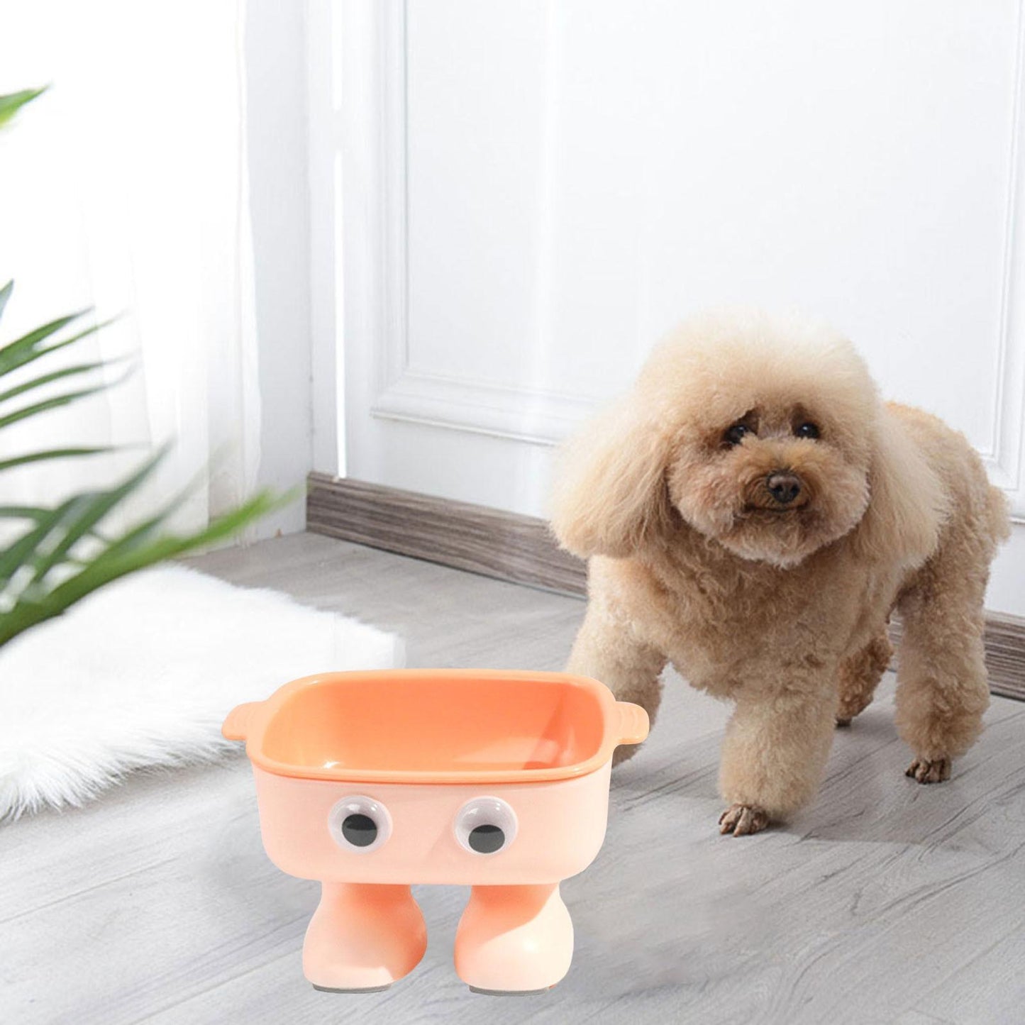 Elevated Cat Bowl Tilted Kitty Bowl Robot Shape Cat Dish Non Slip Water Bowl Dog Dish For Small Dogs Cats Kitty Kitten