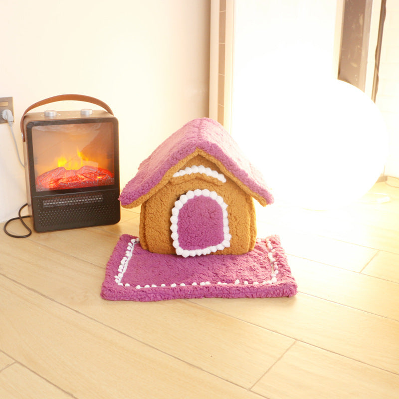 Kennel Winter Warm Small Dog Teddy Four Seasons Universal Removable And Washable Cat Nest Bed Pet Supplies