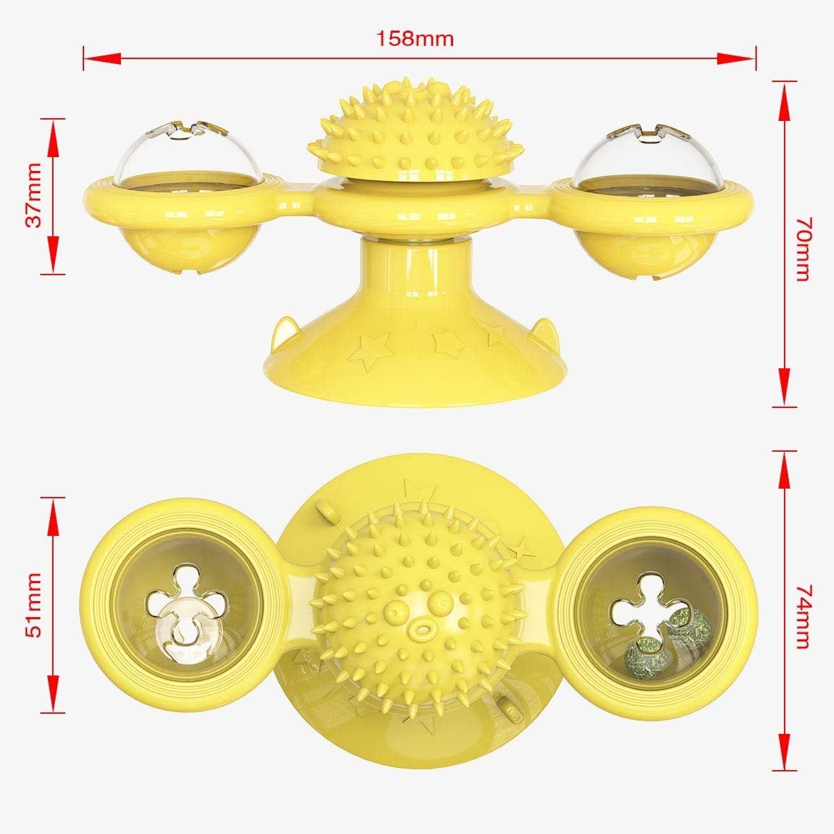 Animal Doll Stuffed Cat Pet Catnip Grass Toy Interactive Windmill Cat Toys With Catnip Cat Toys For Indoor Cats Funny Kitten Toys With LED Light Ball Suction Cup Cat Nip Toy For Cat Chew Exerc