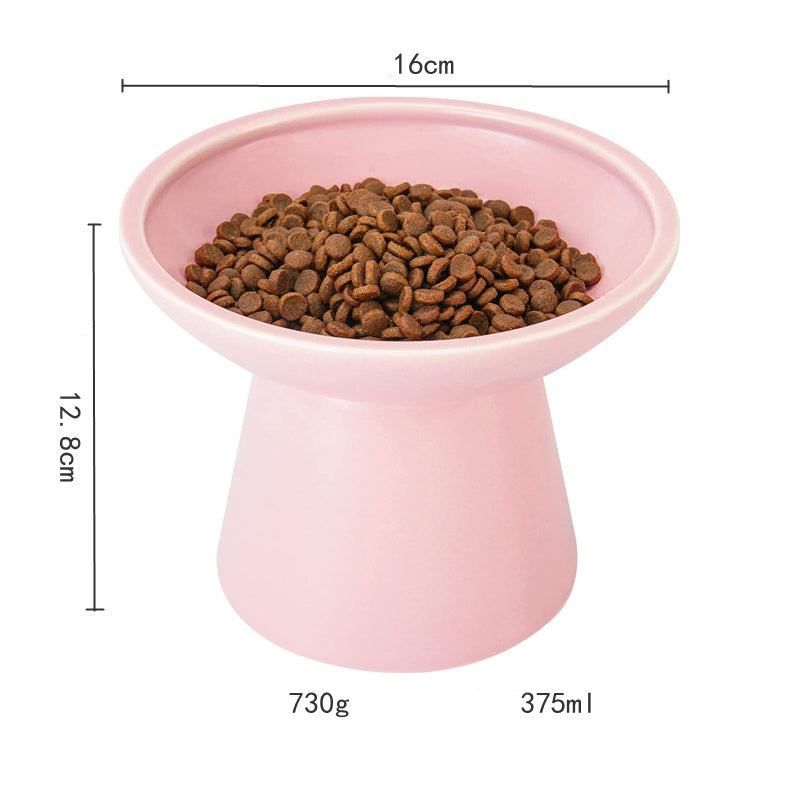 Extra Wide Elevated Cat Food Bowl Ceramic Cat Bowls For Food And Water Wide Shallow Cat Food Dish Whisker Fatigue Lead Cadmium Free Great Height For Cat