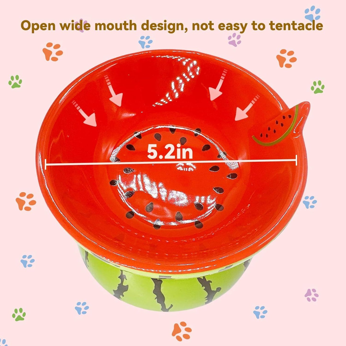 Ceramic Raised Cat Bowl 5In Elevated Wide Cat Bowl For Food And Water Anti Vomiting Tilted Pet Feeder Dish For Indoor Cats And Small Dogs
