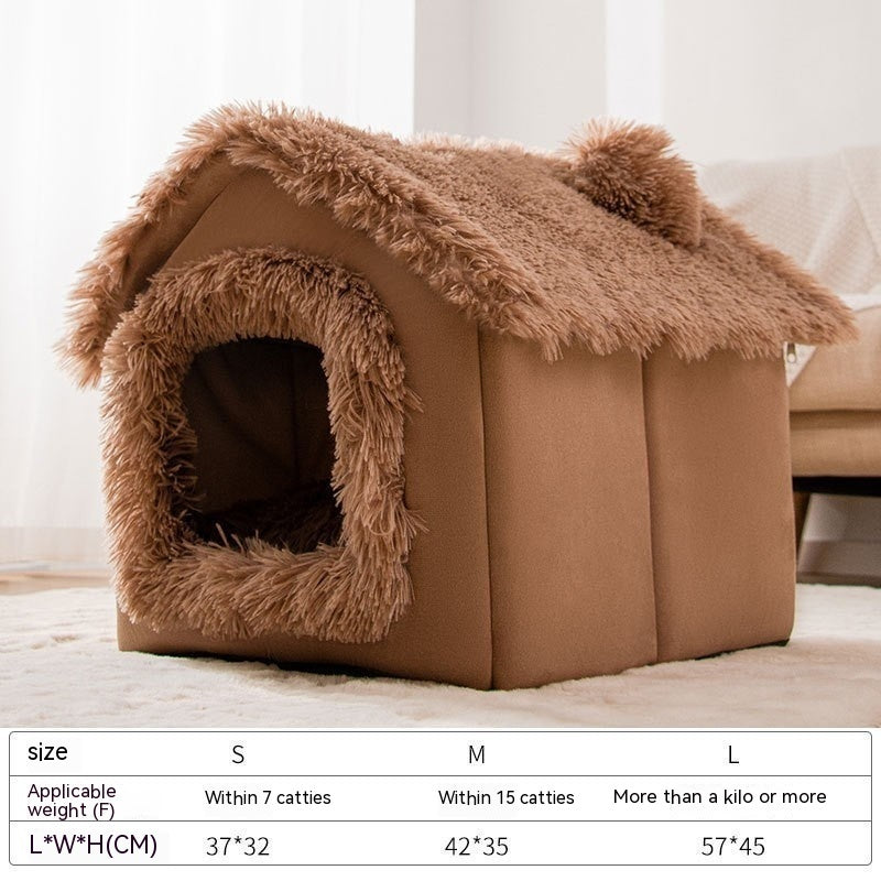 Dog Autumn And Winter Pet Cat Sponge Nest Teddy Closed