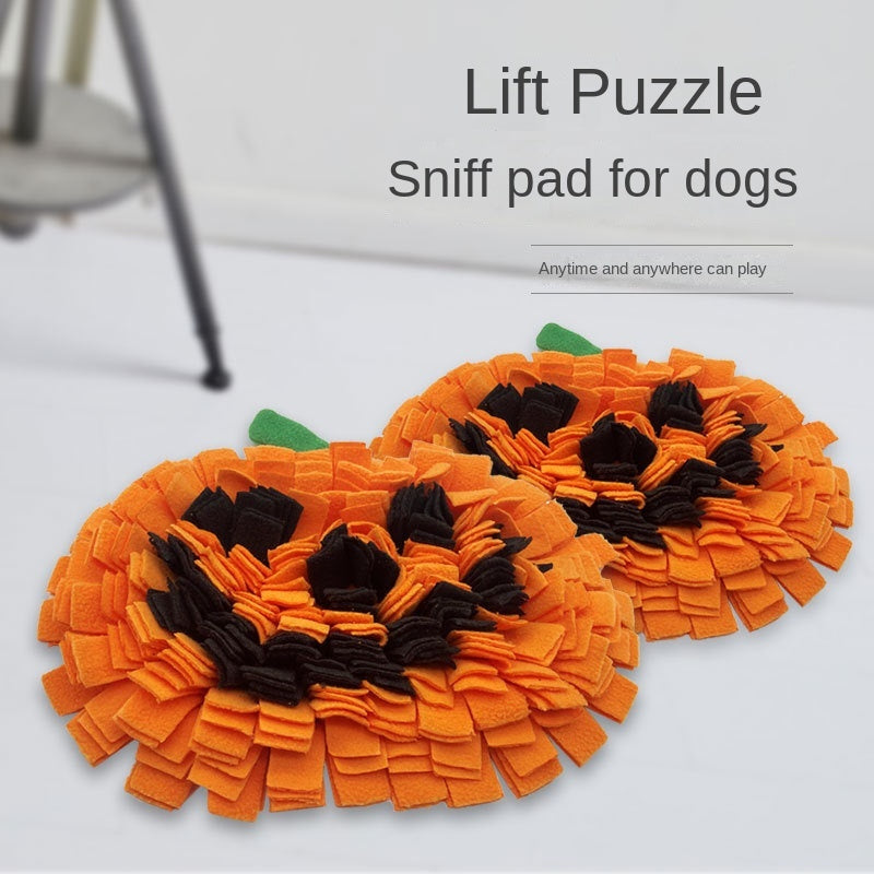 Pet Sniffing Mat Pumpkin Dog Sniffing Mat Festive Pumpkin Fur Mat Anti-choking Slow Food Training Mat