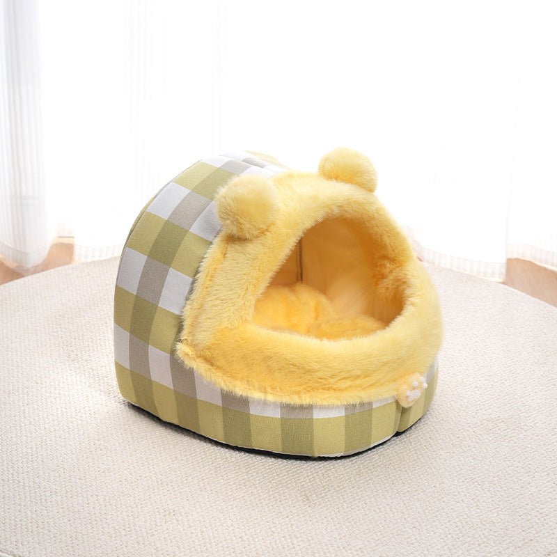 Universal Semi-closed Cat Nest For All Four Seasons, Internet Celebrity Cat Nest Thick Kennel, Warm Winter Pet Nest