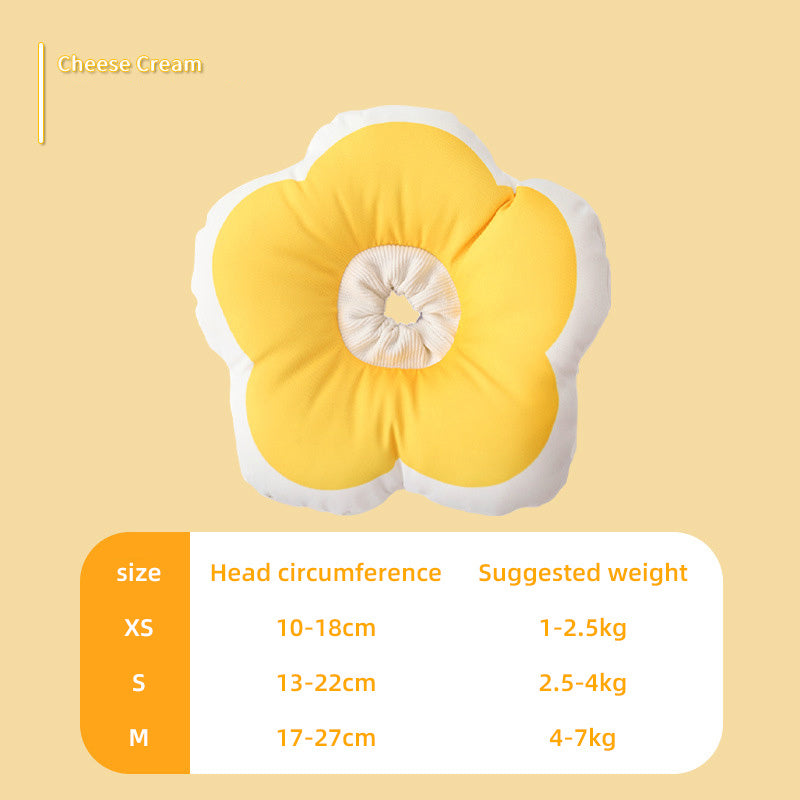 Cat Flower Cotton Neck Pet Collar Adjustable Anti-Bite Surgery Cute Solar Flower Neck Cone Beauty Head Cover