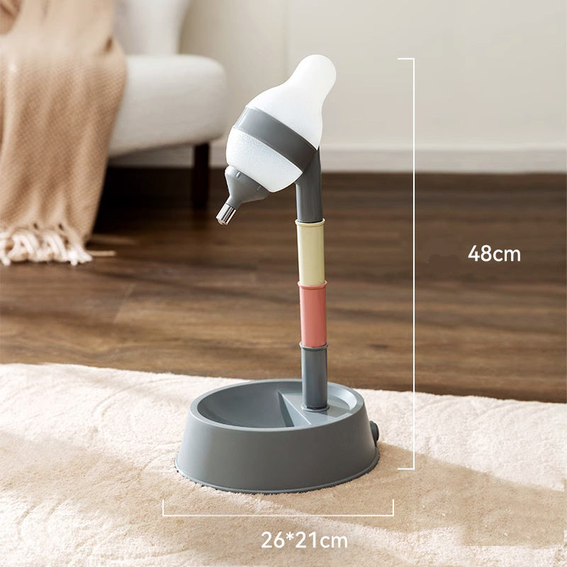 Pet Standing Water Dispenser Cat Dog Standing Bowl With Detachable Pole Automatically Feeding Water Height Adjustable