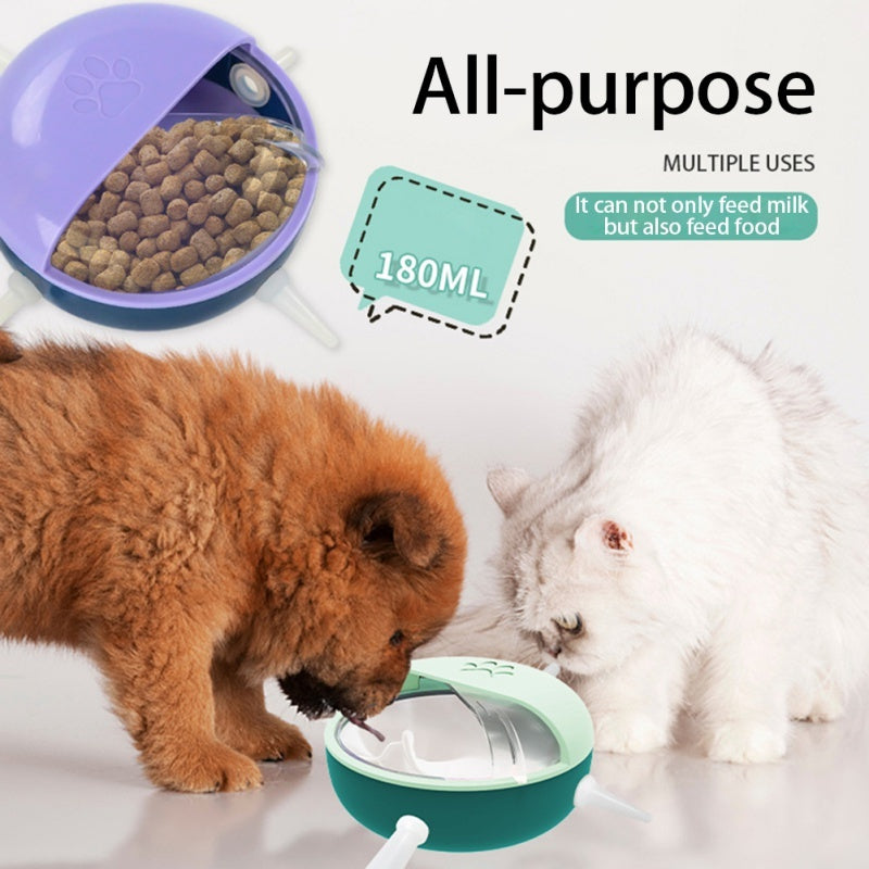 Kitten Milk Feeder Dog Cat Drinker Puppy Bottle Feeder 4 Teats Multiple Kittens Breastfeeding Bubble Milk Bowl