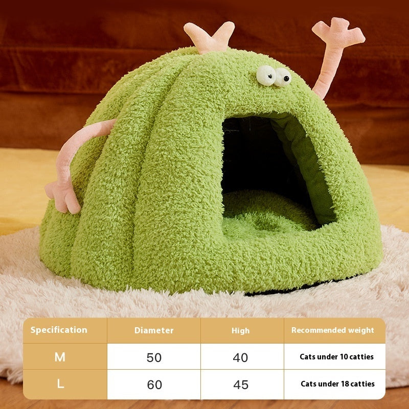 Small Monster-shaped Cat Kennel Warm Semi-enclosed