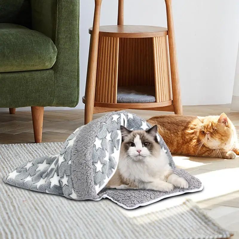 Cat Winter Sleeping Bag Cozy Arch-Shaped Burrowing Cat Bed Snuggle Sack Washable Cat Tent Covered Cat Bed Enclosed For