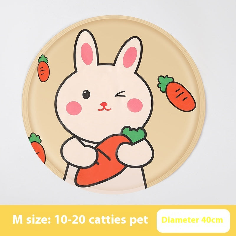 Pet Ice Pad Round Cartoon Cat Dog Gel