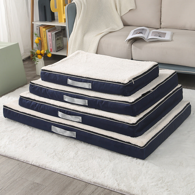 Big Pet Bed, Plush Memory Foam Dog Bed For Large Dog Removable Washable Dog Mattress Pet Mat, Nonslip Egg Kennel Pad Cat Sofa