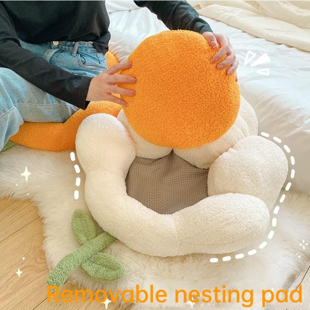 Flower Shaped Cat Nest Soft Non Slip Thick Comfortable Bed Multifunctional Cushion Suitable For Small Cats And Dogs