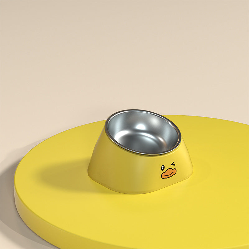 Protect The Cervical Spine Cat Bowl Stainless Steel 15 Degree Tilted Pet Supplies Fall-resistant Durable Food Feeding Bowls