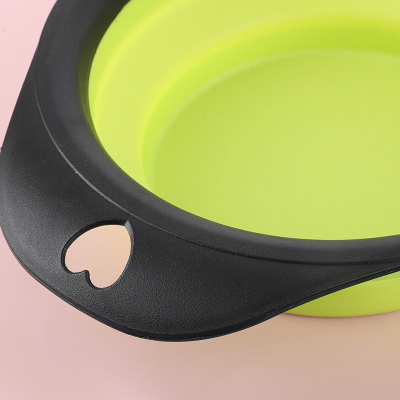 Silicone Folding Bowl For Pets Portable Outdoor Bowl Cat And Dog Food Bowl Eating Utensils
