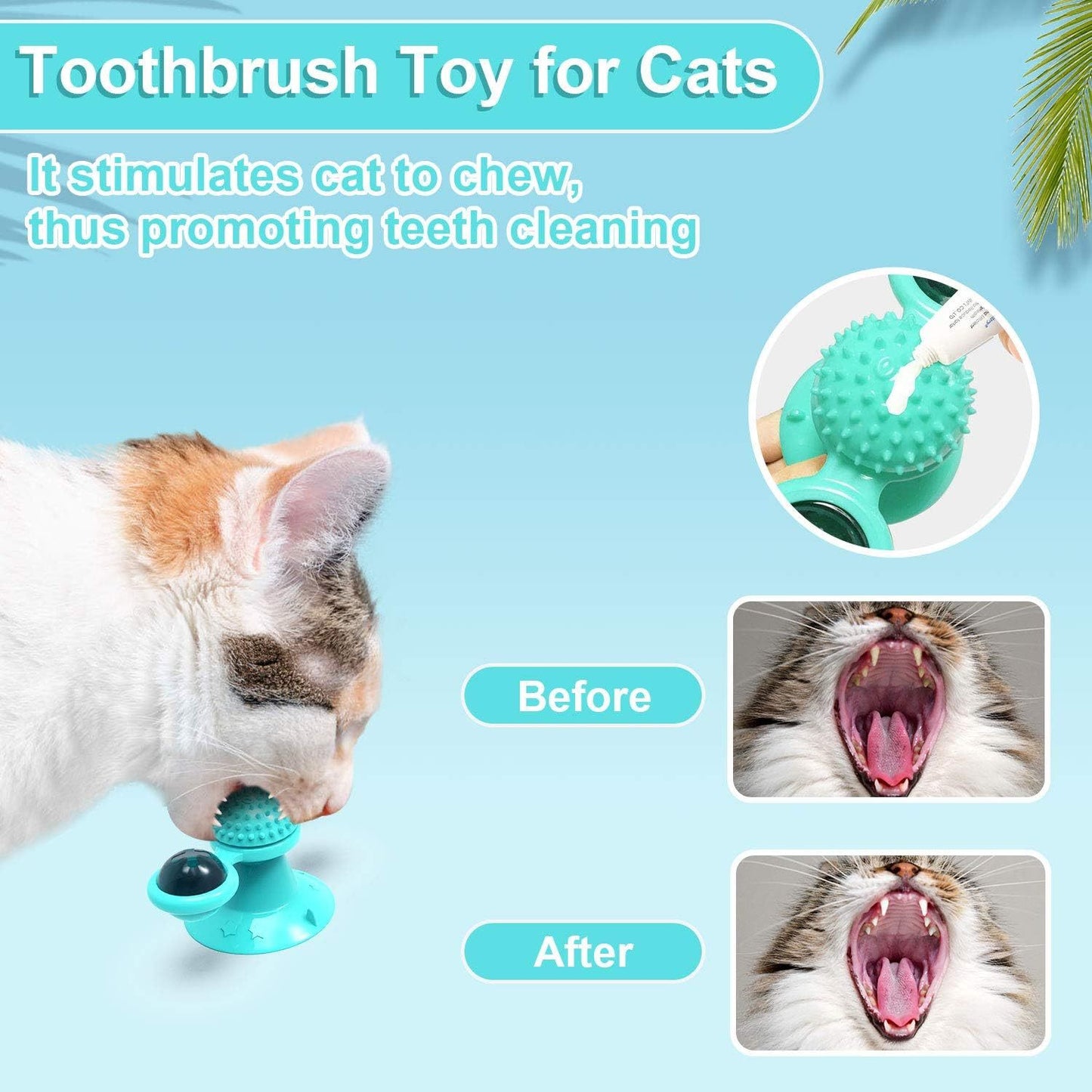Animal Doll Stuffed Cat Pet Catnip Grass Toy Interactive Windmill Cat Toys With Catnip Cat Toys For Indoor Cats Funny Kitten Toys With LED Light Ball Suction Cup Cat Nip Toy For Cat Chew Exerc