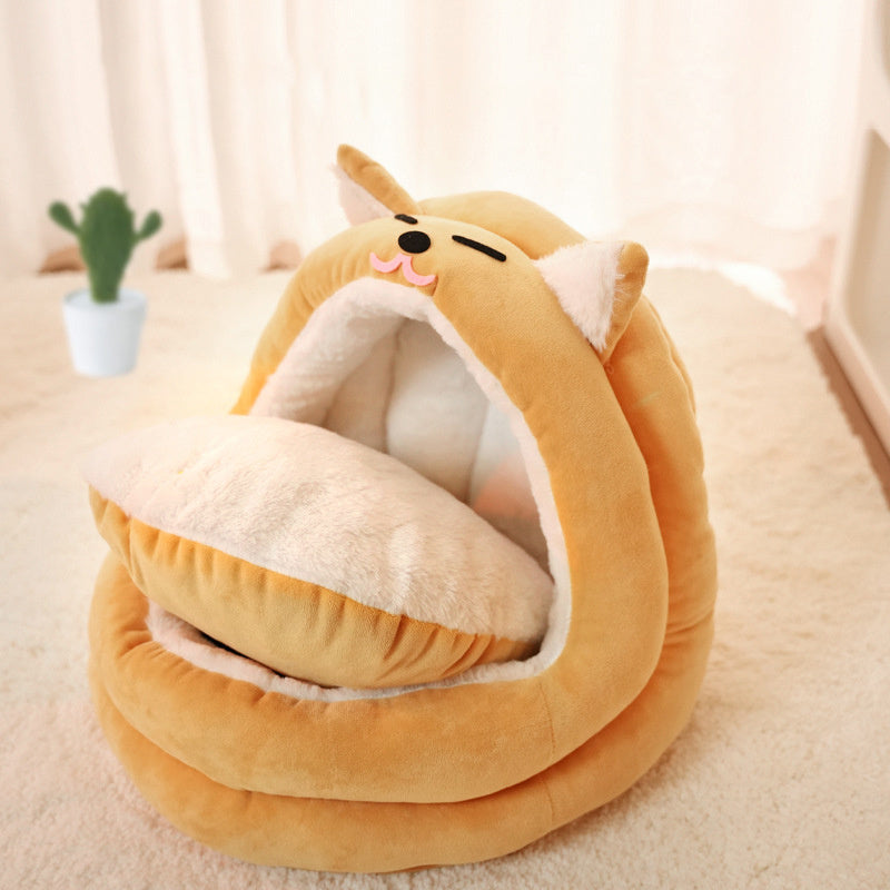Pet Cat Bed Warm Pet Basket Cozy Kitten Lounger Cushion Kennel Kitten Bed House Sleeping Bag For Small Medium Dog Cat Supplies
