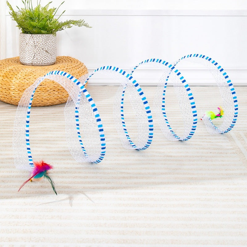Cat Toy Cat Tunnelcat Teasing Stick Long Pole Bite-resistant Self-pleasure Boredom Relief Feather Supplies