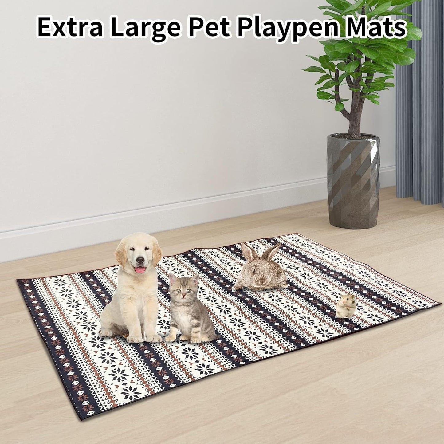 Bohemian Style Pet Mat Stain Resistant Easy To Care Urine Pad