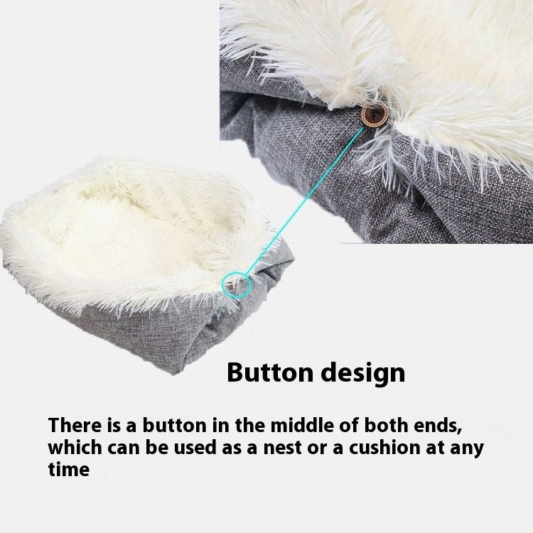 Autumn And Winter Dual-use Plush Pet Bed