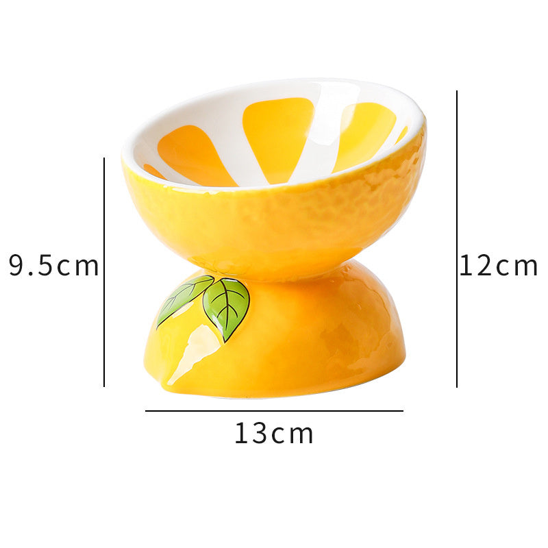 Ceramic Raised Cat Bowl 5In Elevated Wide Cat Bowl For Food And Water Anti Vomiting Tilted Pet Feeder Dish For Indoor Cats And Small Dogs